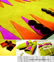 unknown Suede Backgammon Set